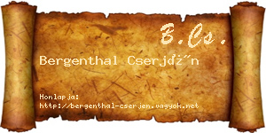 Bergenthal Cserjén névjegykártya